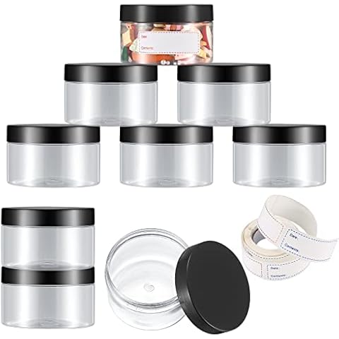 9 Stk Vorratsgläser mit Deckel, 250ml Vorratsdosen Luftdicht, Küche Aufbewahrungsbox, Vorratsbehälter Plastik Wiederverwendbar Cover