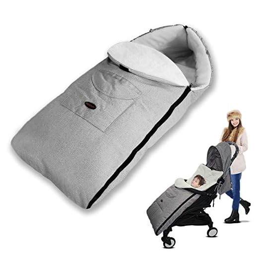 auvstar Saco de Dormir Térmico Universal para Bebé,Saco para silla de Paseo,Sacos de Abrigo para Carritos,Mantas Envolventes Invierno para Cochecito,Multifuncional Bebé Cubrepiernas Impermeable (Gris)