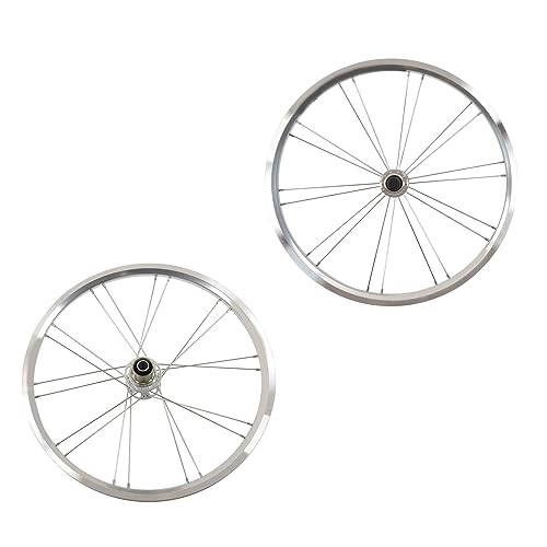 Conjunto de Rodas de Bicicleta Dobrável, Moderno Raio de Aço Inoxidável Prateado, Liga de Alumínio,