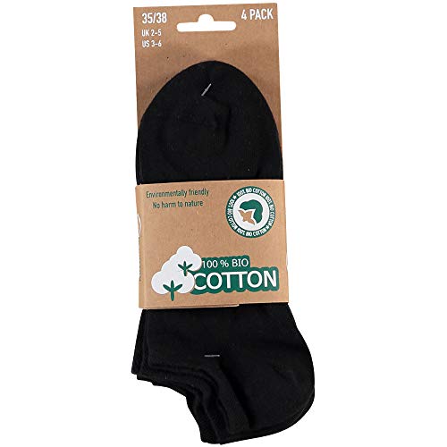Lieblingsstrumpf24 8 Paar Bio Baumwolle Sneaker Socken Öko-Tex Standard 100 (43-46, Schwarz)