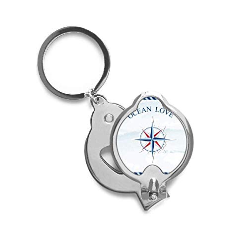 Coupe-ongle boussole océan en acier de haute précision au motif voile et mer