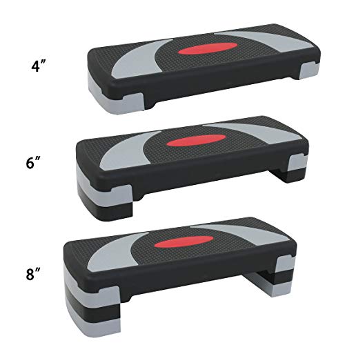 JungleA-31-Stepper-Exercise-Step-PlatformAdjustable-High-Aerobic-Step-PlatformWorkout-Step-Up-Platform4-Risers3-Levels-Height-Adjustable-4-6-8-For-Home-Gym-Fitness-Equipment-Strength-Training