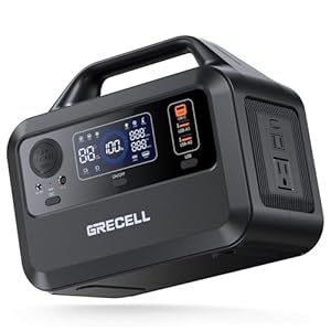 GRECELL Portable Power Station 300W, 230Wh LiFePO4 (LFP) Battery, 1.5hrs Fast Charging, 2 Up to 300W(Peak 600W) AC Outlets, Solar Generator for Outdoor Camping/RVs/Home Use