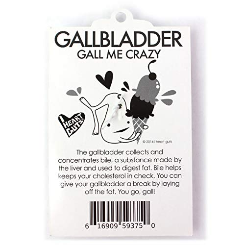 I Heart Guts Gallbladder Keychain - Gall Of The Wild - 1 7/8" Engraved Enamel Metal Keychain #TOP4