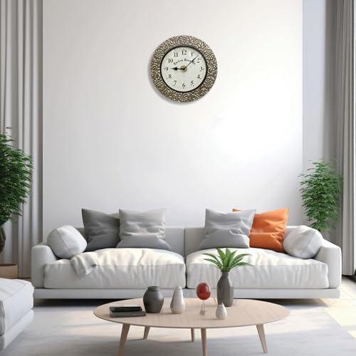 Image of RANDOM Brass Decorative Sweep Silent Wall Clock, Antique Gold