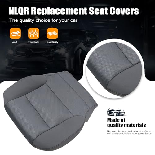 NLQR Driver or Passenger Bottom Cloth Replacement Seat Cover & Seat Foam Cushion Compatible with Chevy Silverado Tahoe Suburban GMC Sierra 2014 2015 2016 2017 2018 2019 Dark Ash Gray #H2T or 4DP by NLQR - Image 3