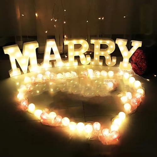 WYFCR wedding Sign Decorative LED Illuminated Letter Lights Marry Signs, Illuminated Marquee Sign, Neon Light Up Letters - Image 3