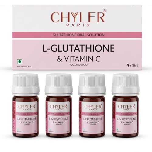 Image of L-Glutathione 500mg Nano Shot with Vitamin C 40mg | Skin Brightening & Glow Drink | Reduces Pigmentation & Dark Spots | Antioxidant Skin Support | 4 x 10ml