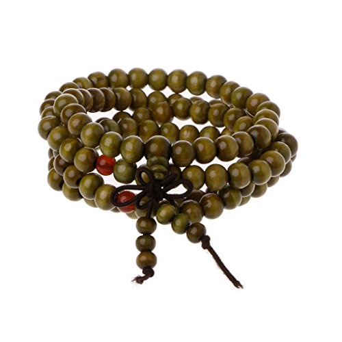 angwang Pulseiras, pulseiras de contas de sândalo natural de 8 mm, 108 contas de , joia de oração de