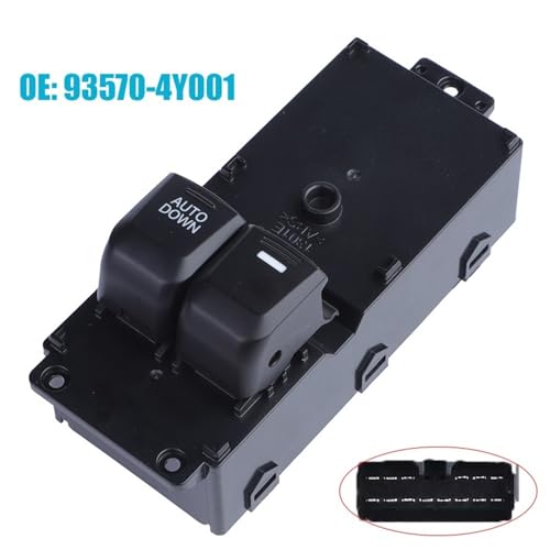 Interrupteur de vitre electrique Kia Rio 93570-4Y001 avec commande robuste noire ABS - 2