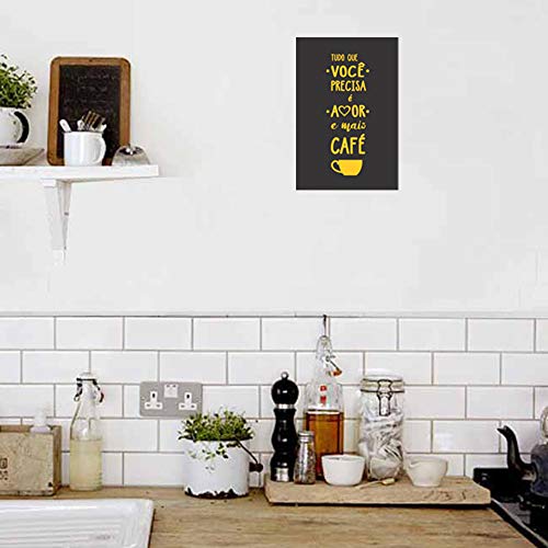Placa Decorativa Café Kapos Multicor 20X30