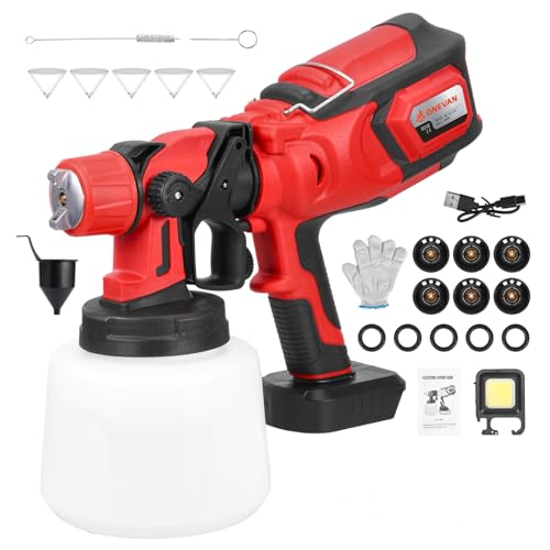 Paint Sprayer Battery Spray Gun Paint - for Makita 1400ml Paint Sprayers with 3 Spray Modes and 6 Nozzles, for Walls, Furniture, Fences(No Battery)