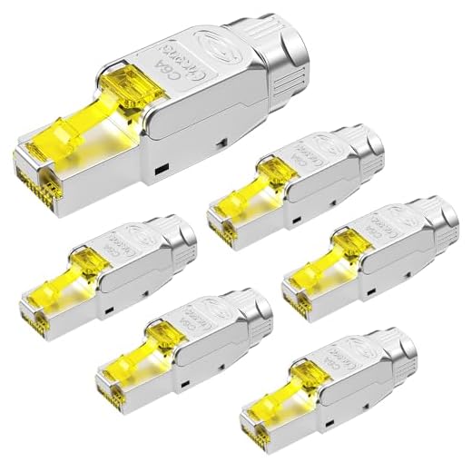 Enmane CAT6A RJ45 Connector Tool-Free (EC Listed) Shielded CAT6A Connector Toolless for 23 to 26 AWG Network Cable(6pcs)