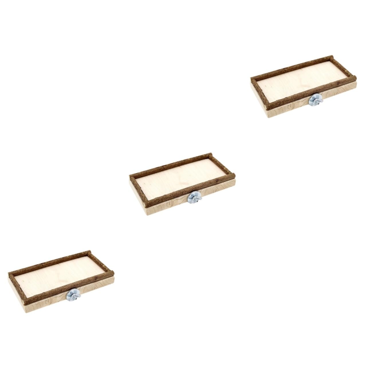 Beavorty 3 Pezzi 10x15 Cm Tavolo Da Gioco in Legno Per Pappagalli E Mangiatoia Per Esercizi Per Uccelli