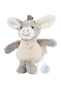 Sterntaler Spieluhr klein Esel Emmi Girl – kuscheliges Kuscheltier mit austauschbarem Spielwerk, Melodie La-Le-Lu, Bindebänder für unterwegs, Einschlafhilfe, Rosa