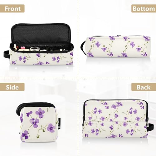 Bolso de Viaje para Herramientas de Cabello Floral Morado con Tapete Resistene al Calor (Desmontable), Bolsa 2 en 1 para Almacenaje de Planchas y Rizador miniatura 5