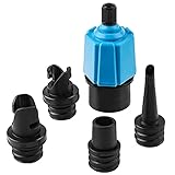 Multifunktionaler Luftventil-SUP-Adapter: Wir bieten 4 aufblasbare Ersatzdüsen, runde Gelenke, Ersatzdüsen aus weichem Gummi, mit guter Luftdichtheit, hervorragende Luftleckageleistung, geeignet für aufblasbare Betten, aufblasbare Pools, quadratische Gelenke, geeignet für Paddelbretter, Schraubverbindungen und Angriffe auf Schiff