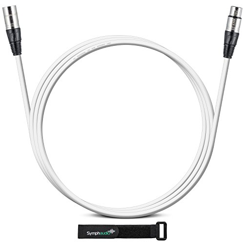 Aurum Cables XLR Microphone Cable | 20 Feet | White | 3-Pin Male to 3-Pin Female XLR Connector - Silver Plated Copper Wire Professional Audio Cable