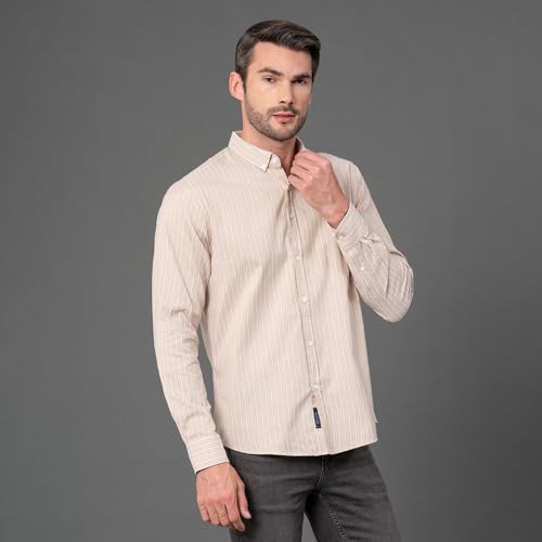 Image of Red Tape Striped Regular Fit Shirt For Men | Comfortable & Stylish
