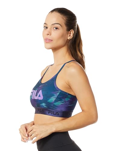 Top Fem. Fila Train Elastic II,Azul Marinho Estampado,M