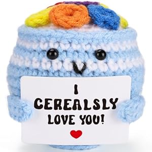 MBL I Love You Couple Gifts – Handmade Crochet Cereal Bowl for Wife Husband Fiance Birthday Christmas Valentine’s Day Gifts, Funny Cool Hand-Made Gift for Couple Boyfriend Girlfriend