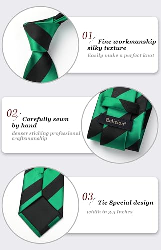 Image of Enlision Ties for Men Solid Color 3.35 inch Formal Business Necktie Classic Satin Mens Wedding Party Ties