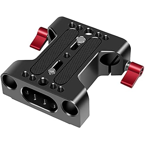 MEKNIC Camera Base Plate with Dual 15mm Rod Rail Clamp for Suitable for All Kinds of Rabbit cage and DSLR Rig Support System with Tripod Mounting Baseplate (Premium) Cover