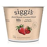 siggi's® Plant-Based Coconut Blend, Strawberry, 5.3 oz. Cup – Single Serving Dairy Free Snack, More Protein Than Sugar