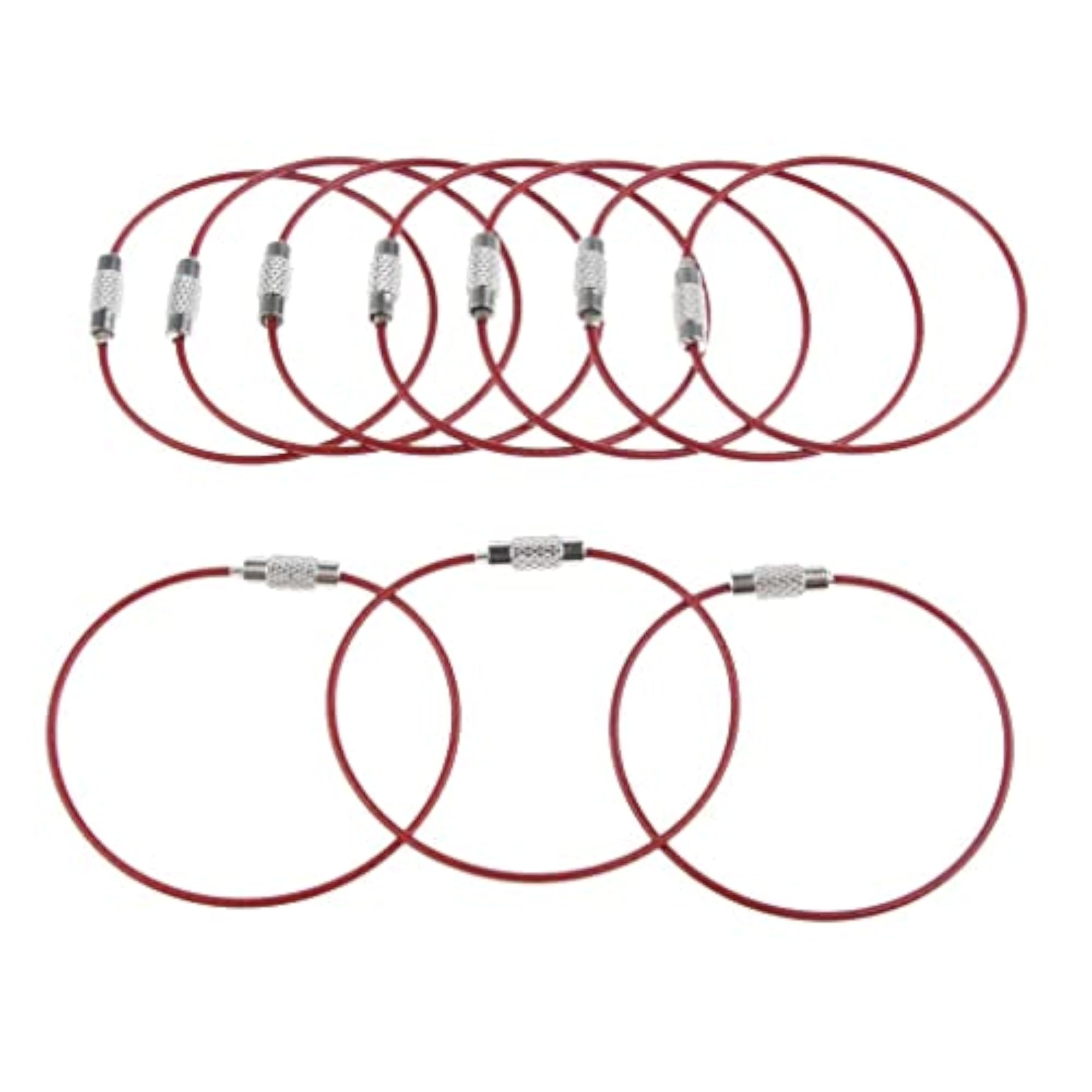 2x Cable Wire Loop Luggage Tag Loops, Stainless Steel