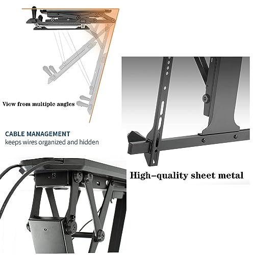 Support TV rabattable dissimulé motorisé électrique pour fixation plafond de 32 à 70"兼容 - 6