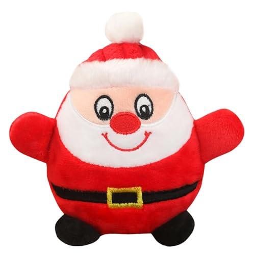 犬のぬいぐるみ噛むおもちゃ、ぬいぐるみのきしむ犬のおもちゃ | ビスタプリントぬいぐるみクリスマステーマ犬インタラクティブ犬のおもちゃ,子犬の歯が生えるための噛むおもちゃ、行動訓練、小型犬、中型犬、大型犬用