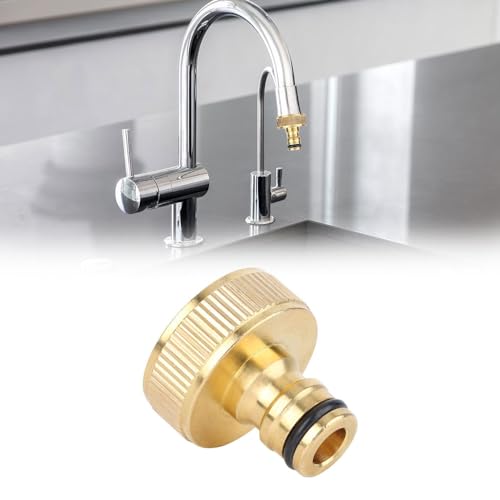 Conector de grifo de manguera de jardín de latón de 1 pulgada, conector de manguera de conexión rápida de rosca hembra, adaptador de tubería de agua para jardín de casa