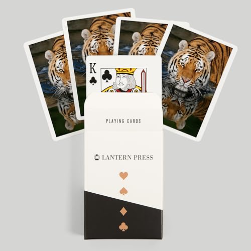 Lantern Press Tiger Reflection, 52 cartas de póker para adultos miniatura 6