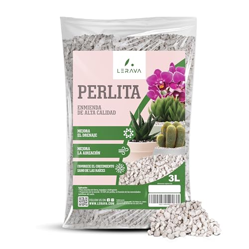LERAVA Perlite pour Plante (3 L) - Naturelle et écologique - Améliore le Drainage du terreau intérieur - Aération optimale Avec billes d'argile - Pour Jardin Balcon et intérieur