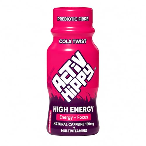Image of ActivHippy High Energy Drink Shots | With 150 mg Natural Caffeine | No Added Sugar | Cola Twist Flavour| Pack of 6 x 60 ml