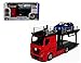 Bburago Mercedes-Benz Actros - Trasporto auto rosso + Renault Captur blu