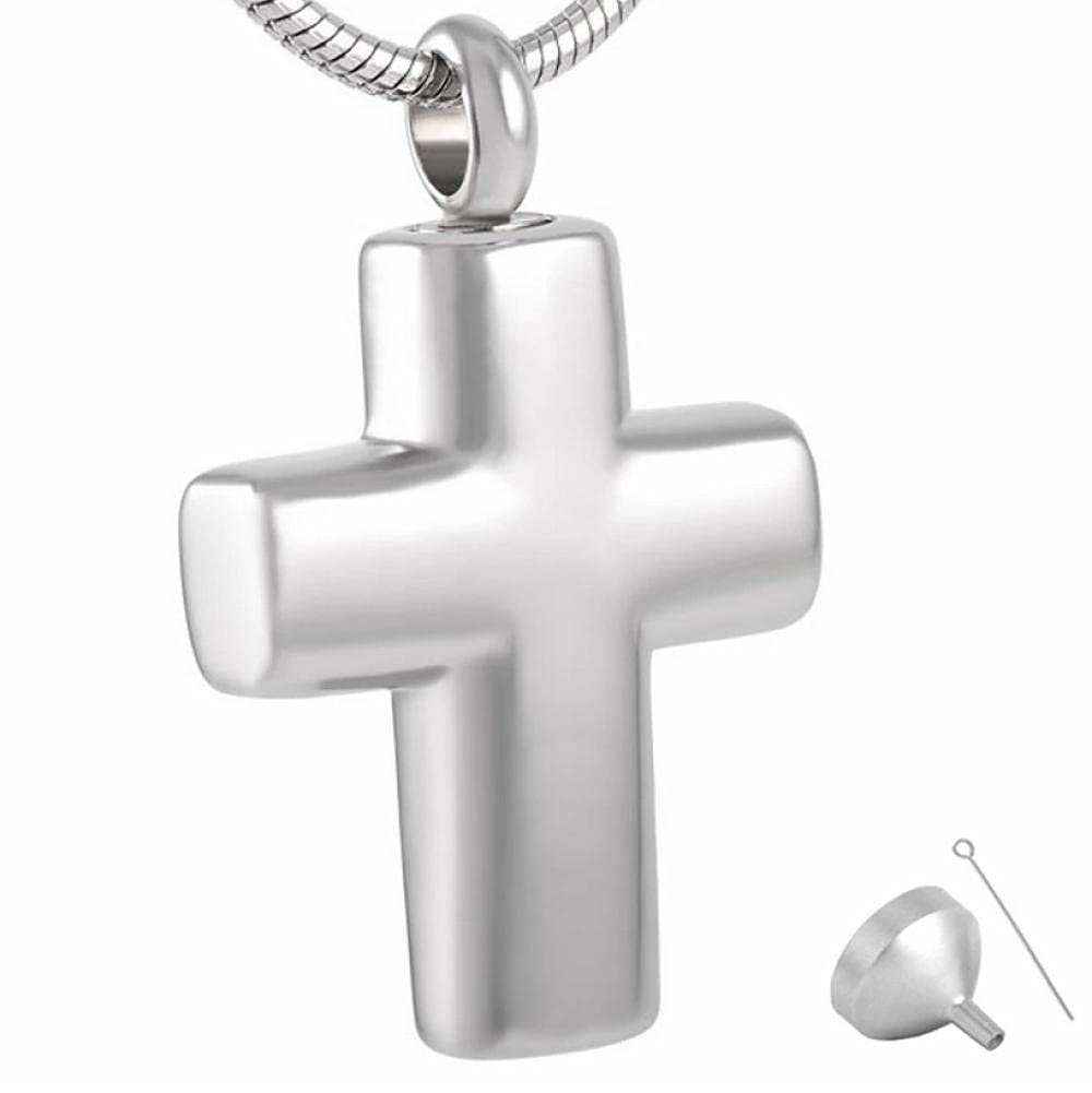 Bijoux de crémation croix en acier inoxydable, reliquaire durable