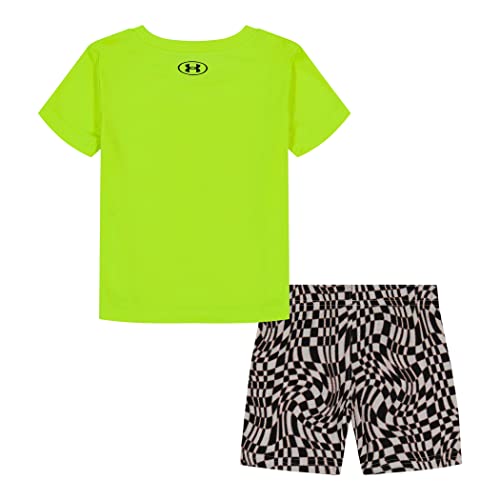 Under Armour Conjunto de camiseta e short para meninos, manga curta e design de regata, leve e respi