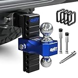 Orion Motor Tech Adjustable Trailer Hitch, Fits 2.5 in Receiver 8 in Drop & Rise Hitch, 8000-18500 GTW, Heavy Duty Aluminum Tow Hitch with Three Anti-Theft Locking Hitch Pins Class 5 Hitch Ball Mount