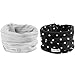 Bazzle Baby Bando Bib - Machine Washable Bandana Bib for Babies - One Size Fits All Drool Bib - 0 to 36 Months - Night Sky and Pen Lines, 2 Pack