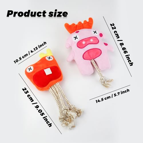 Juguete mordible para cachorros con cuerda y peluche suave miniatura 3