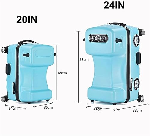 Luggage Suitcase Carry on Luggage Creative Riding Suitcases Portable Luggage Boys and Girls Travel Hard Suitcase Checked Luggage, 20inch, Pink/1825(Yellow,20inch)2