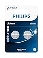 Philips Batterie a Bottone CR2025-2 Pezzi - Batteria a Bottone 3V/150 mAh - Adatte per Orologi, Calcolatrici e Portachiavi - Batteria al Litio
