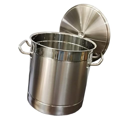 IBOWZ Olla de Acero Inoxidable, Olla Espesa a Prueba de derrames - Tapa de Vidrio para fácil Control