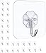 30 Pièces Crochets Adhésifs Transparents, NUOE auto-adhésif plastique imperméable crochet collant, Autocollants Crochet Murale Salle de Bain Porte Serviette Imperméable, 10 kg Max