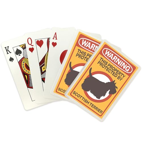 Baraja de 52 naipes tamaño póker Scottish Terrier miniatura 2