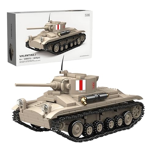 Military Tank Building Blocks Set 469PCS 1:35 British Infantry Tank MKIII Bricks Kit WWII Vehicle Model with Authentic Details Army Toys for Kid Home Decor Gift for History Enthusiasts