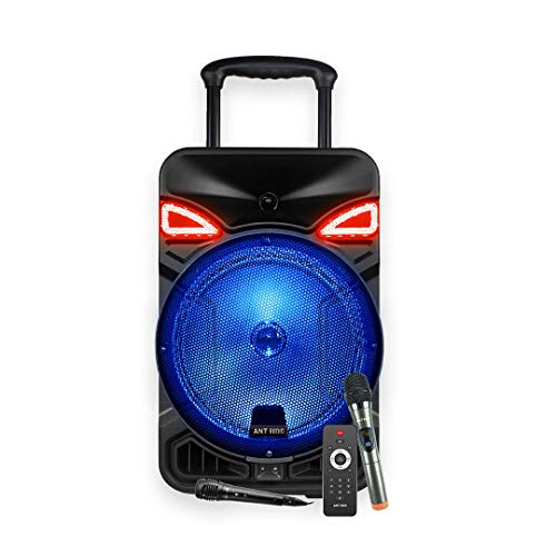 Image of Ant Audio Rock 900 Trolley Party Speaker with Karaoke with FM Radio, Micro SD Card, USB, Wired & Wireless Mic, LED Lights & 12inch (30.48 cm) Subwoofer - 90 watt