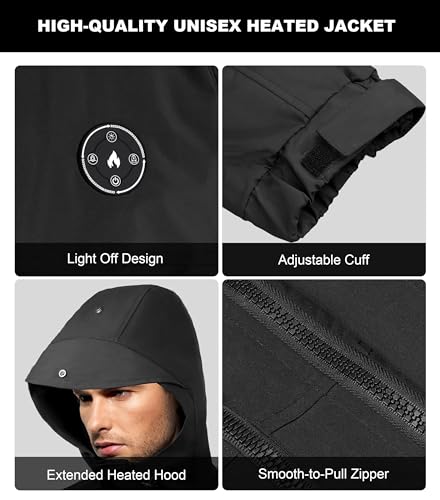 Chaqueta térmica hombre con batería 7.4V softshell impermeable invierno 5