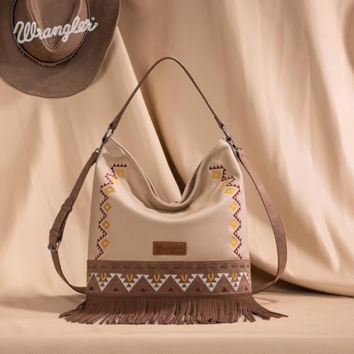 Image of Wrangler Shoulder Bag Aztec Purse Embroidered Fringe